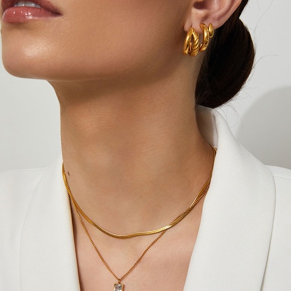 Gold Hoop Earrings*Lightweight Earrings*Waterproof and Sweatproof Jewelry - Picture 2 of 2